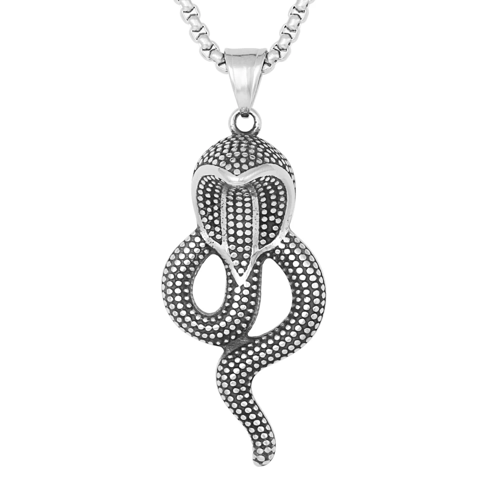 Best Selling Vintage Stainless Steel Snake Pendant Necklace For Men Women