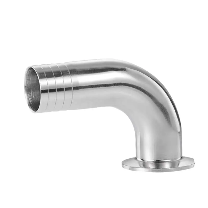 High Quality 304 316 Sanitary Stainless Steel 90 Degree Clamp Quick Joint Elbow Polished Casting Technique Hose Coupling Type