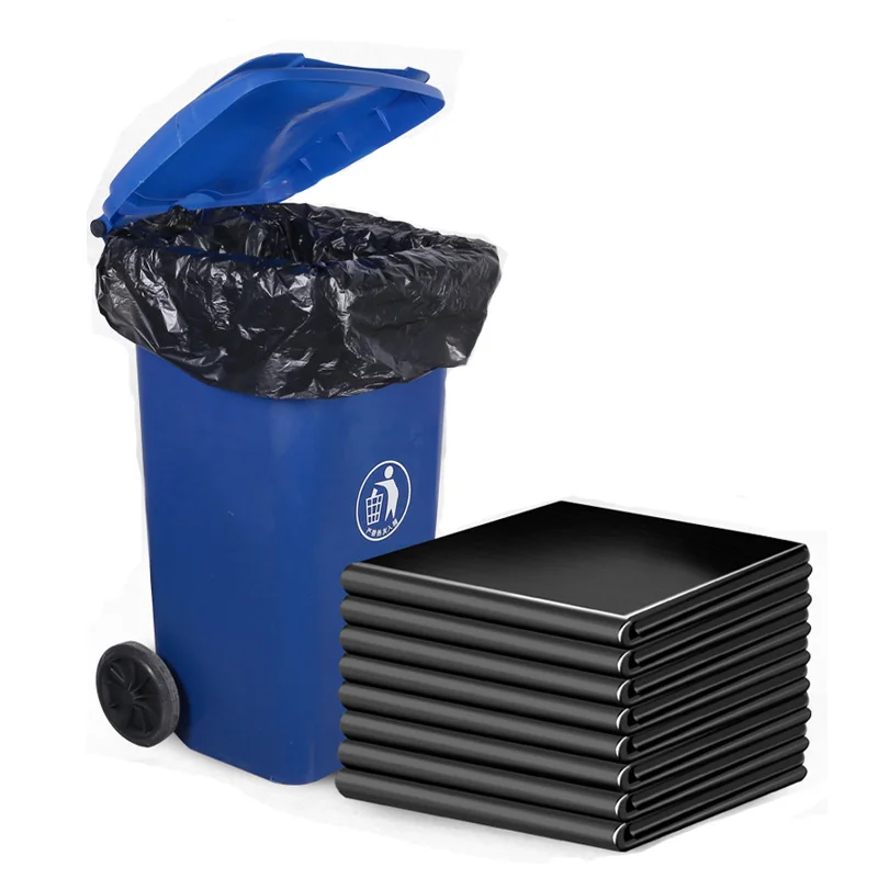 50 Gallon Heavy Duty Black Trash HDPE Garbage Bag Waterproof Bin Plastic Liners