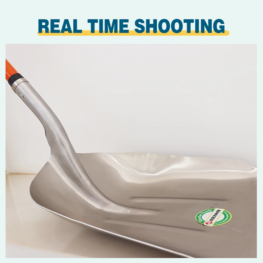 Hot selling custom hand tools snow aluminum spade garden farming snow shovel with fiberglass handle