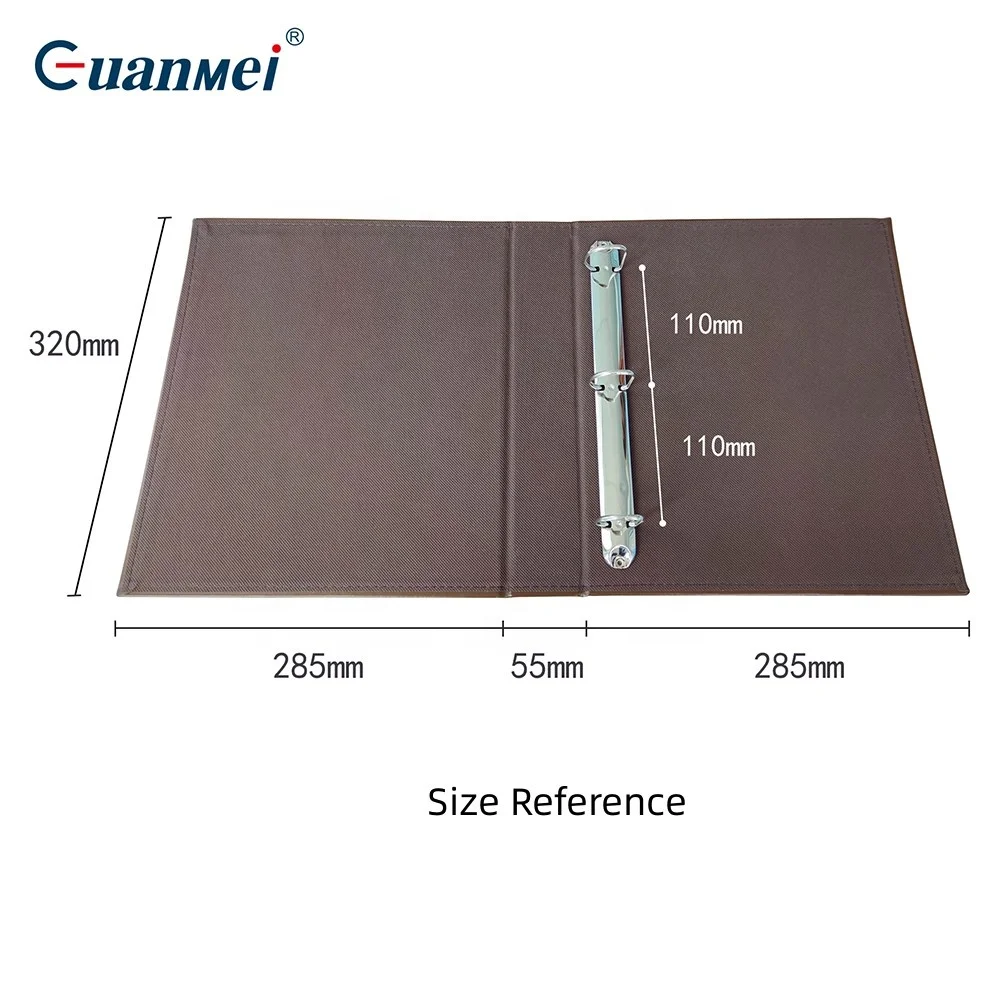 Customized Leather cover a4 file folder office data book D ring bound A4 file folder photo album cover