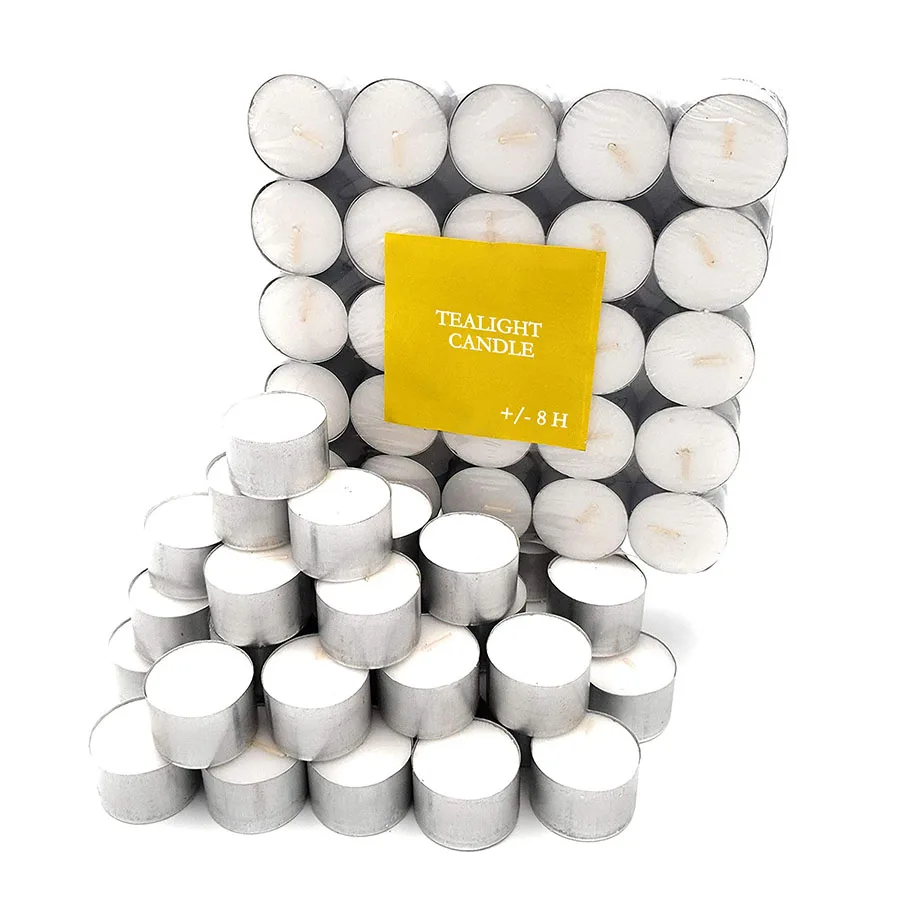 Bulk decorative 8 hours white tealight candle manufacturer with package 50 pcs