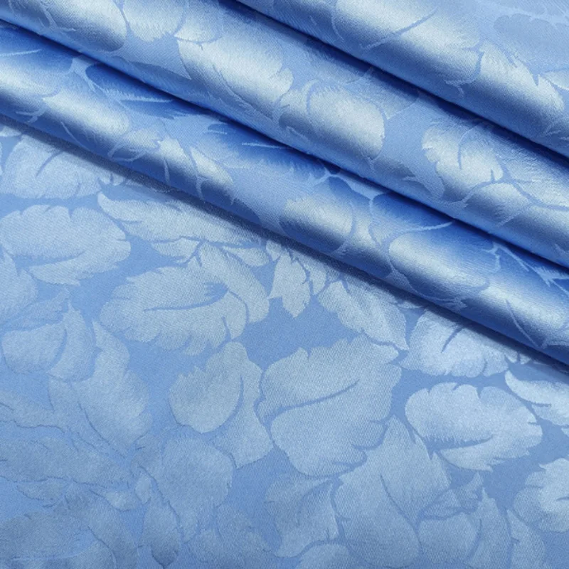 Low Price Fabric Supplier Design 50D Polyester Imitation Silk Satin Feather Jacquard Elastic Fashion Shirt Hanfu Lining Fabric