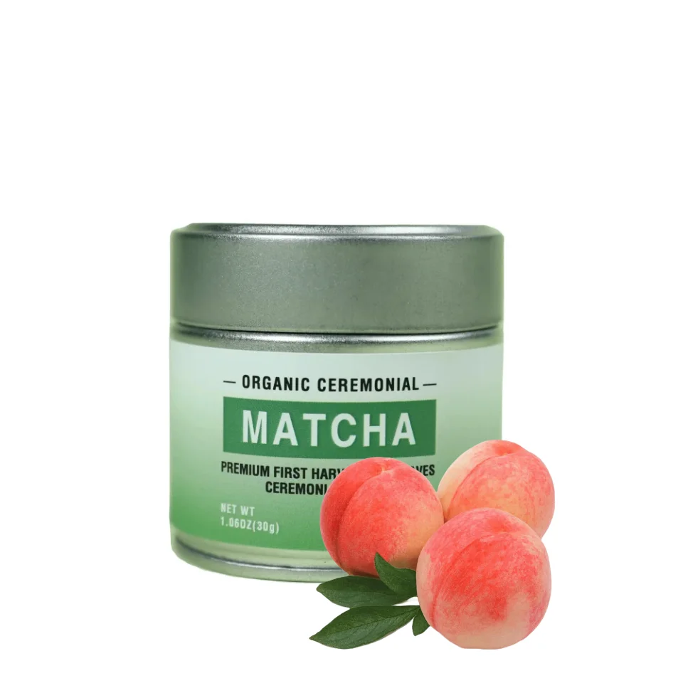 Organic Extra Peach  Flavour Matcha Powder For Drink Making