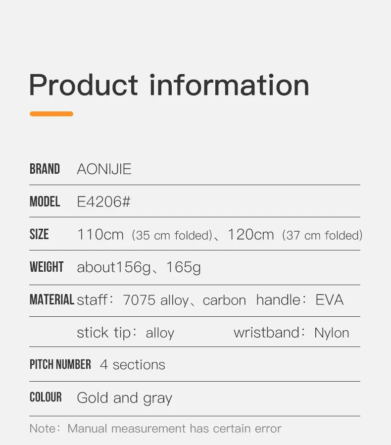 AONIJIE Outdoor Curved Handle Trekking Pole Cross-country Running Hiking Stick Folding Alpenstock Carbon Aluminum S-shaped Stick