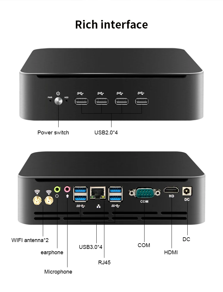 PC Mini 8G RAM 256G SSD Intel Core i3 i5 i7 i9 3110M 4130 6100 11700 Gaming Computer Desktop PC Prices in China