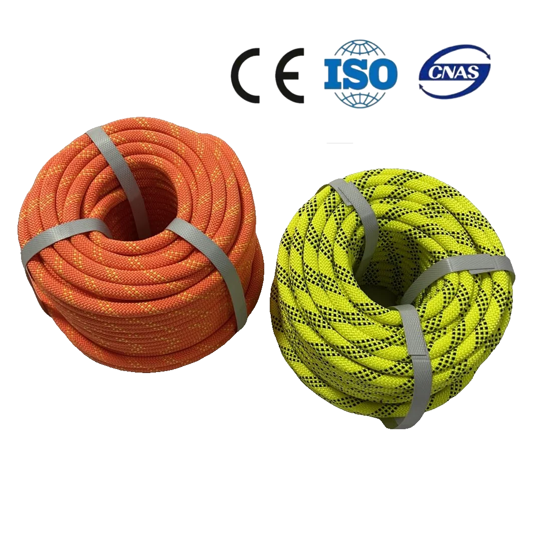 polyester poly fiber double braided outdoor rock safety climbing safety rope