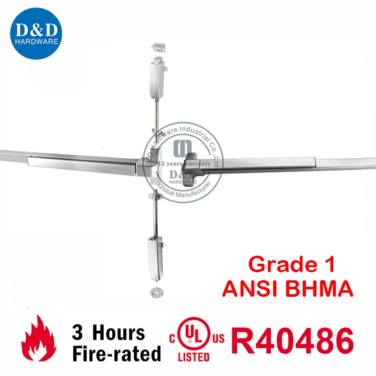 UL Listed UL 10C Fire Rated 3 Hours Panic Bar Door Hinge Closer Lock Set Architectural Hardware