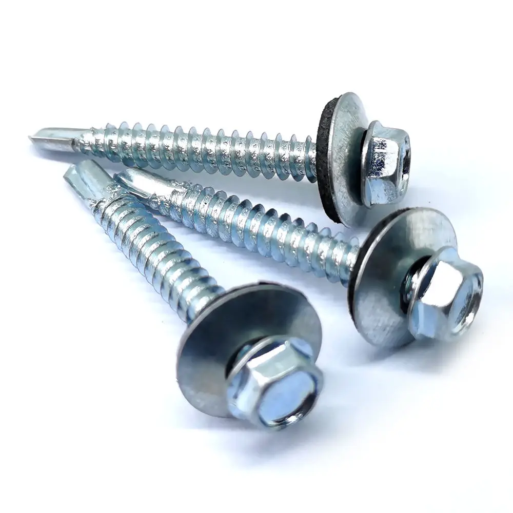 metal ss 410 self drilling screw of m6 5/16 hex flange head length 18mm