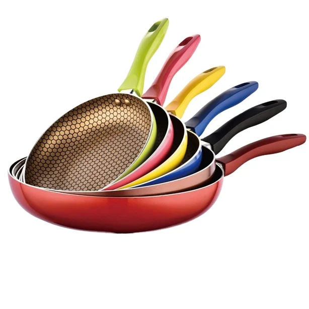 Weinuo factory wholesale 1820/22/24/26/28/30cm forged  marble coating non stick  frying pan with silk screen printing