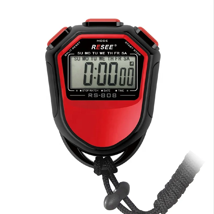 Resee professional sports 2 lap digital stopwatch loop countdown timer lcd display digital stopwatch with timing alarm