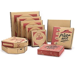 Manufacturers Custom Printed Various Sizes Food Grade Biodegradable 9 13 18 22 27 33 40 Inch Takeaway Pizza Box