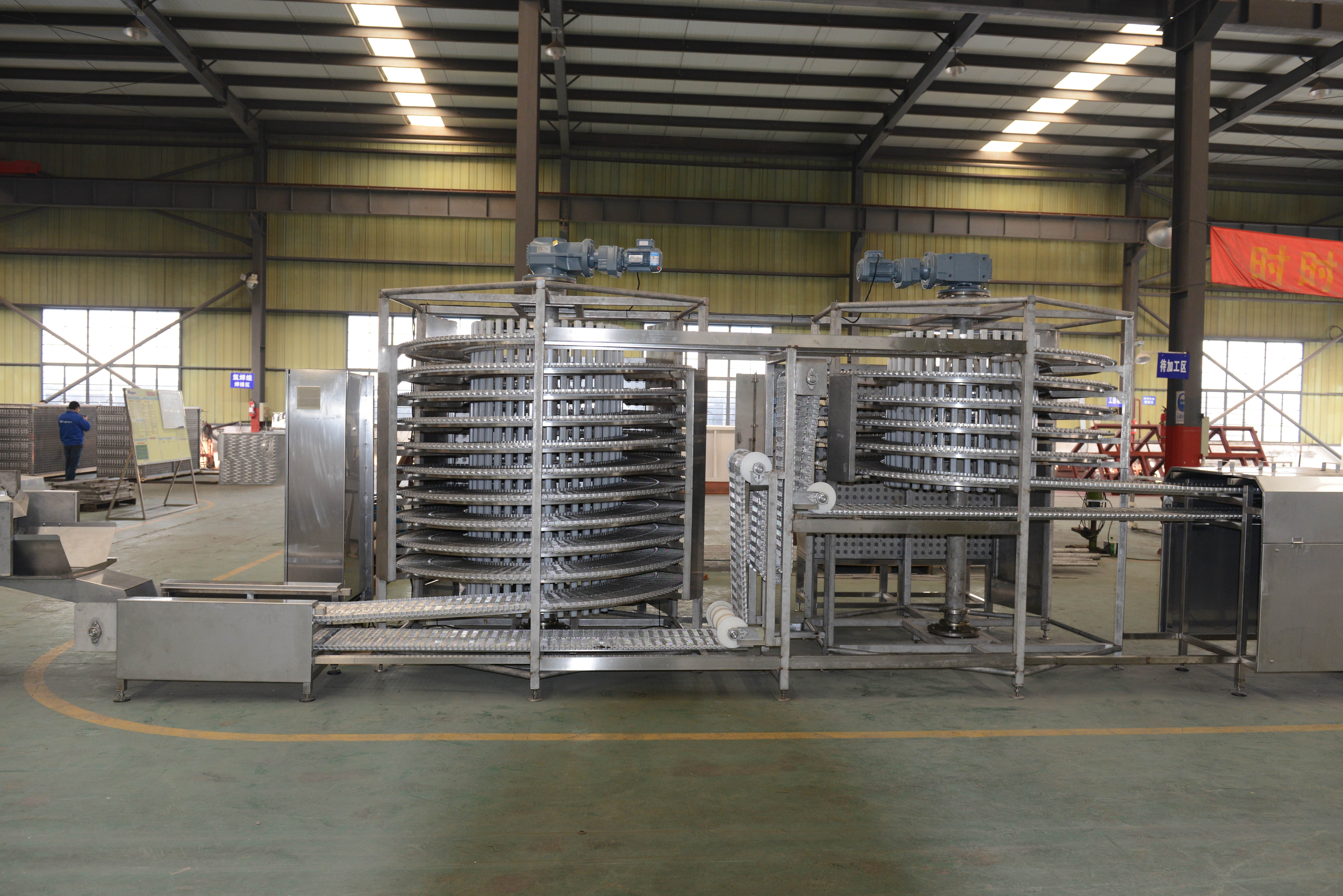 Double drum spiral freezer