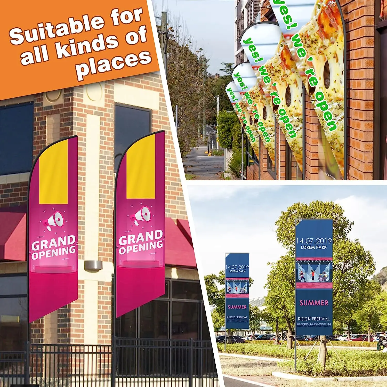 Manufacturer Wholesale Feather Flag Custom  Feather Flags Banner Promotional Feather Flag Printing for Advertising and Promotion