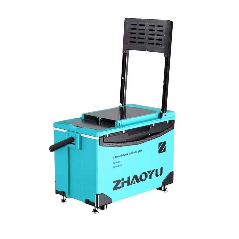 Fishing Gear Box Ultra Light Multifunctional Fishing Seat Fishing Box with Backrest/liftable Legs