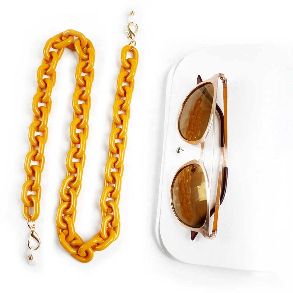 Custom Multi Candy Color Eyewear Accessories Cute Face Masking Holder Eco Eyeglass Cord Acrylic Sunglasses Strap Chain