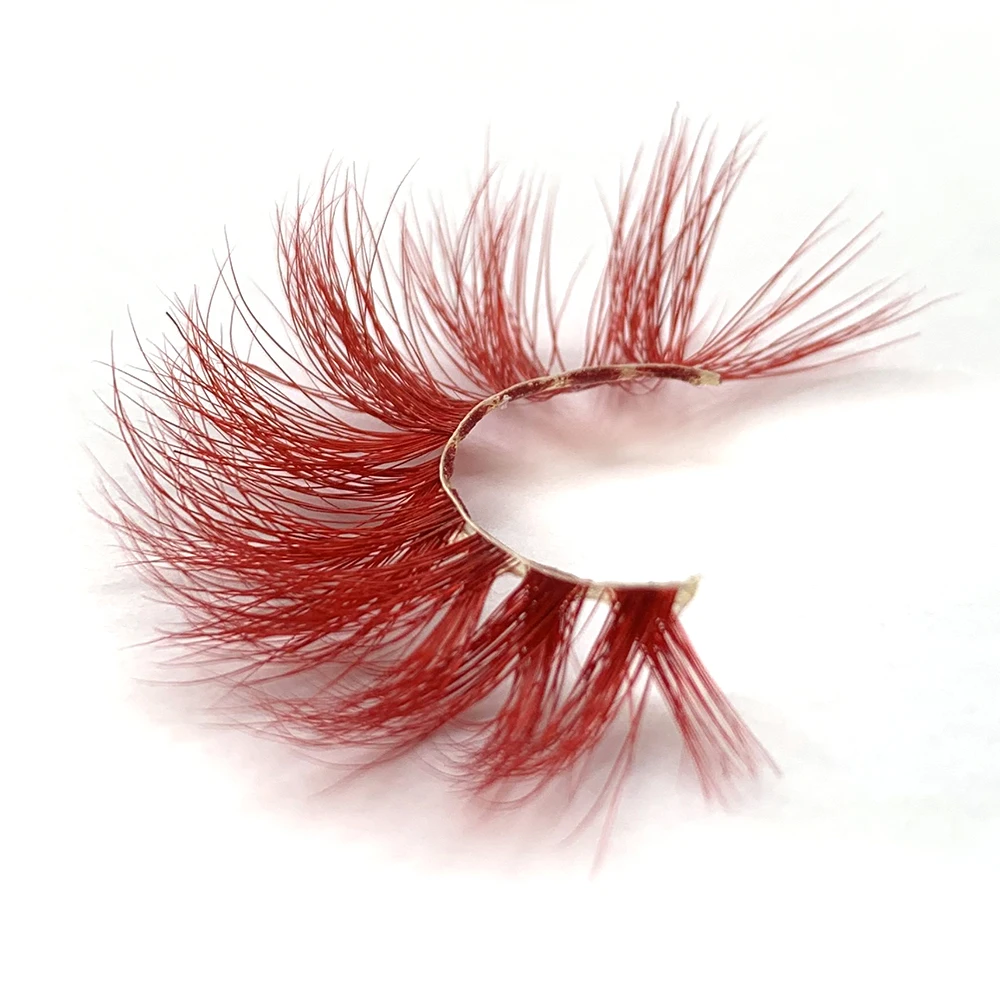 Muting Wholesale Private Label Colorful Eyelashes Box Manufacturer 3D Real Mink Lashes Color