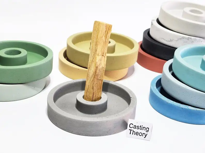 Unique Design Minimalist Marble Stone Concrete Smudging Stick Sage  Palo Santo Holder Incense Burner Holder