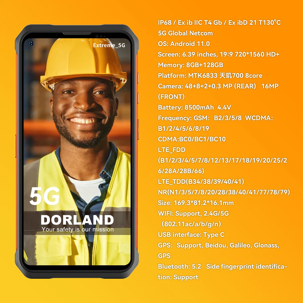 Косметологическая камера Dorland extreme 5G, сенсорный экран Wi-Fi, водонепроницаемый ударопрочный, по сути Безопасный мобильный телефон