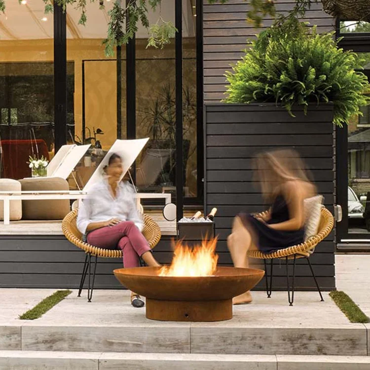 Garden warming decorate corten steel table top steel outdoor firepit burner