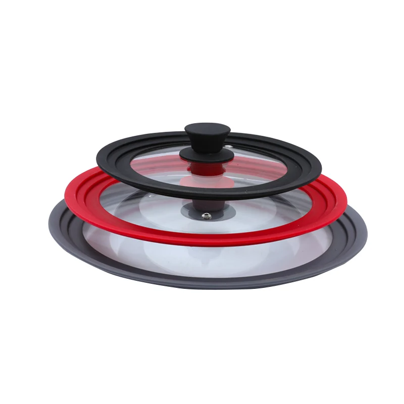 LFGB Food Grade Adjustable Silicon Temper Glass Lids
