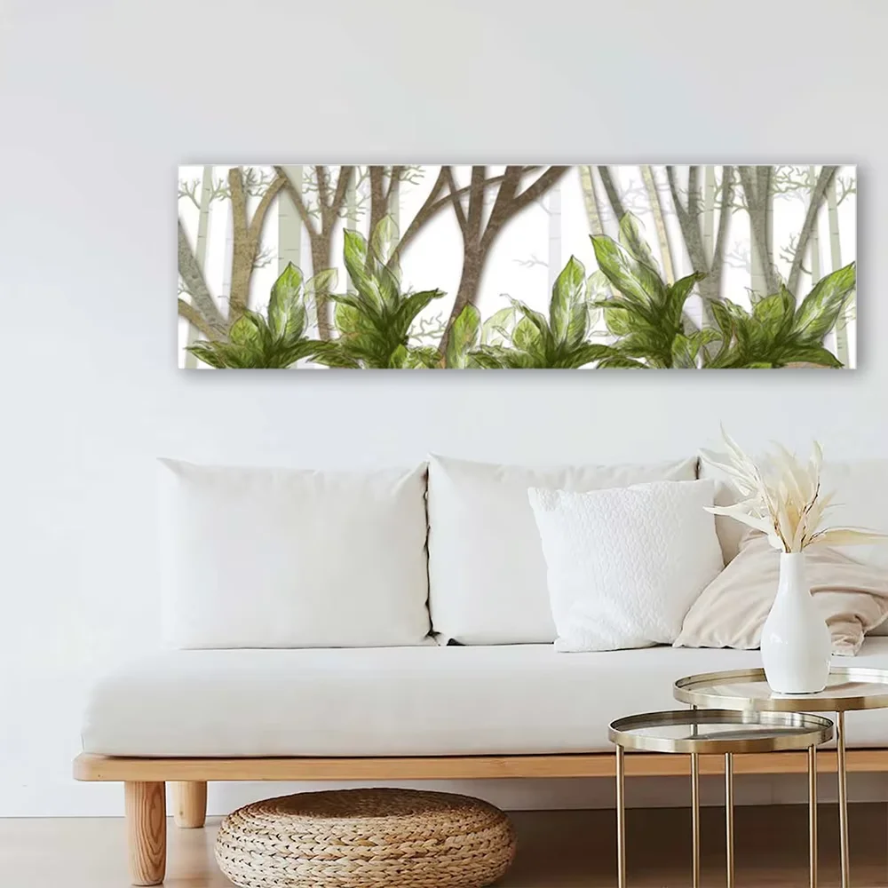 Nature Canvas Painting Wall Art Green Leaves And Trunks Art Prints Paintings And Wall Arts For Home Decoration