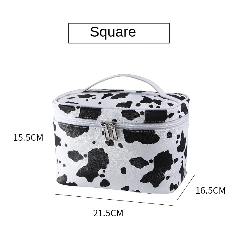 Waterproof toiletry bag for ladies on business trip Airplane Makeup bag Portable travel bag the cow grain Case