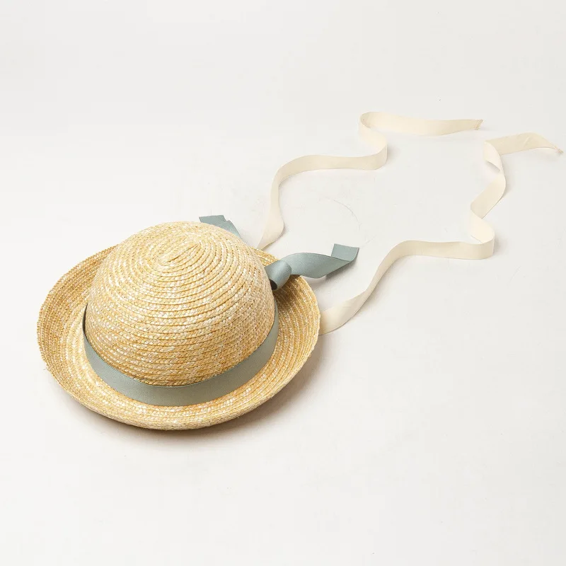 2021 New Trend High Quality Wholesales Round Hat Boater Fashion Straw Hat For Women Ladies Beach Sun Hats chapeau party Summer