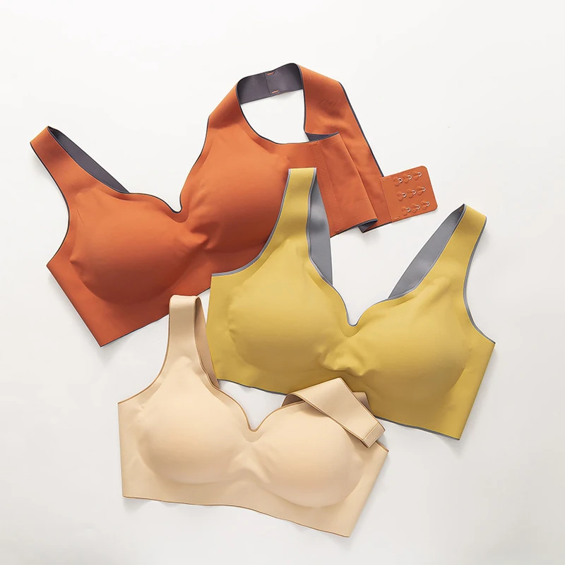 Seamless Bras for Women Push Up Underwear Bralette Top Comfort Cooling Gathers Shockproof Pad