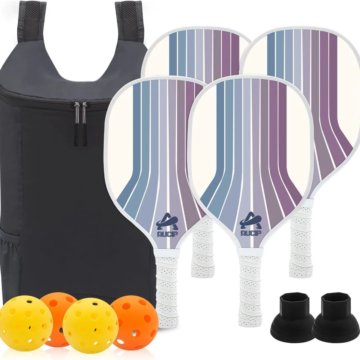 Outdoor Sports Wooden Pickleball Paddle Racket Set Training Entertainment Customizable Adults Children 16mm Thickness PP PE