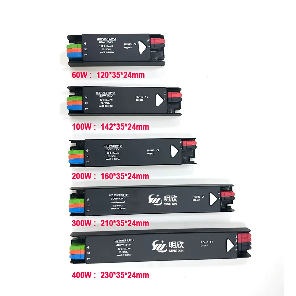 12V 24V Ultra Thin and Slim Led Power Supply 12V 24V 60W 100W 200W 300W 400W IP20 Led Driver Switching Power Supply AC DC smps