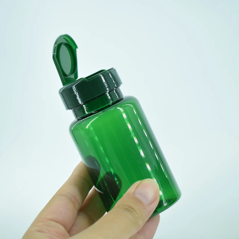 Food Grade Plastic Pill Bottle 50cc 100cc 120cc Empty Medicine PET Capsule Storage Container with Flip Lids Medicine Packaging