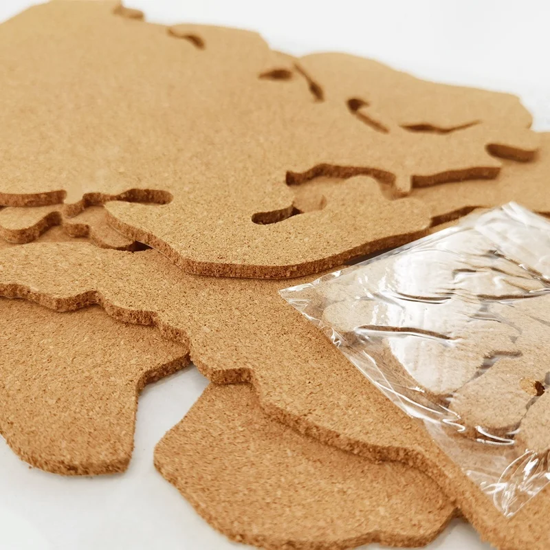 Карта мира, пробка без рамы с сверхпрочной самоклеющейся подложкой для настенного бюллетара