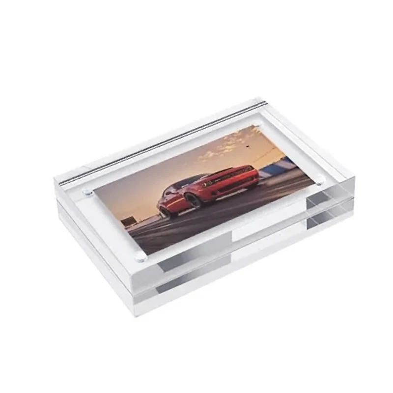 Custom Sizes Double Sided Rectangle Block Transparent Clear Magnetic Picture Frame Acrylic Digital Photo Frame