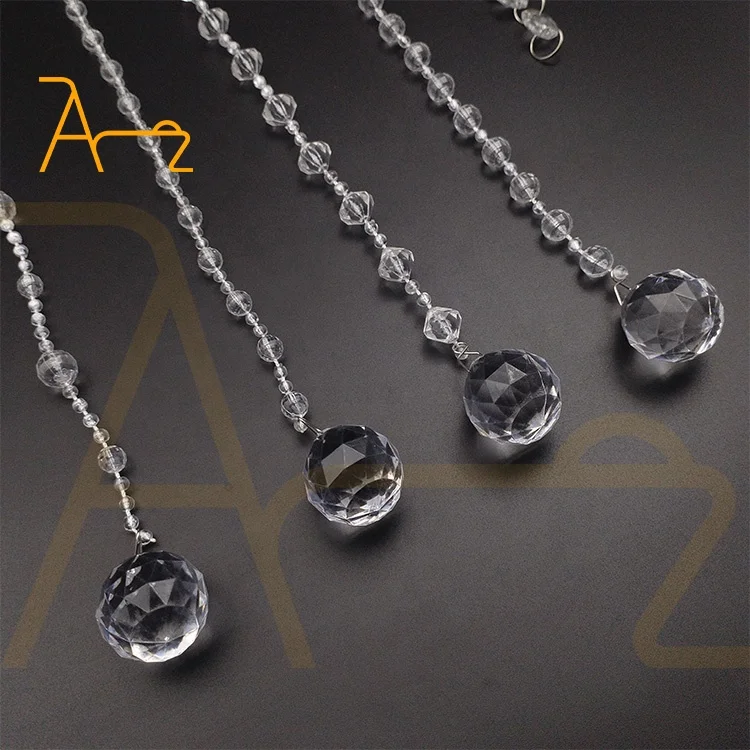 Wholesale Birthday Party Crystal Chain 1 Meter Long Positioning Wedding Hall Ceiling Decoration clear Acrylic Bead Curtain