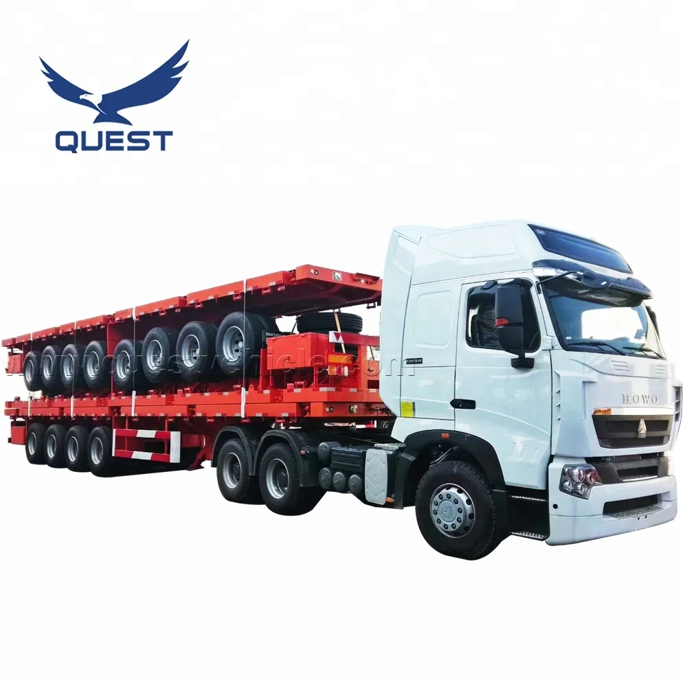 Factory Price High Quality 80 Tons 4 Axles Hot Sale Flatbed Semi Trailer Customizable Container Semi Trailer