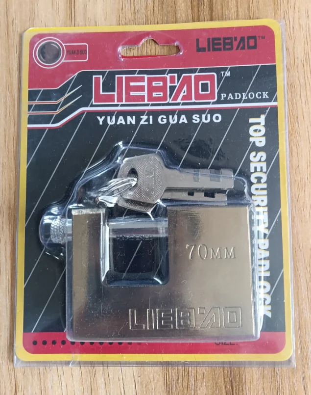 100mm Lock good Quality custom logo master key safety brass color padlock