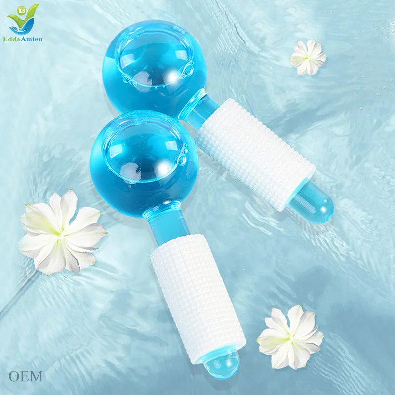 Wholesale Beauty Ice Hockey Energy Beauty Ball Facial Cooling Ice Globes Water Wave Face and Eye Massage Skin Care