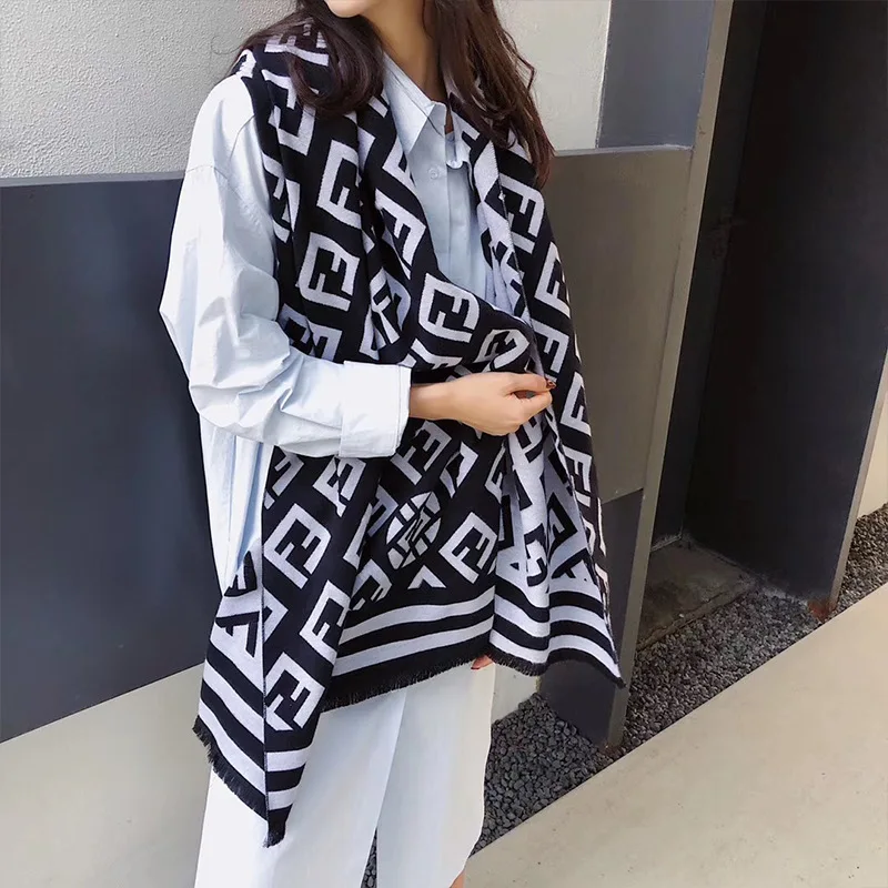 
new korean cashmere print plain scarf warm scarf women wool shawl foulard hijab women scarf shawl 