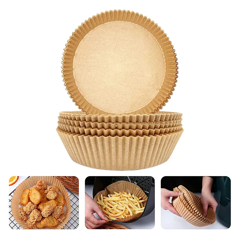 Wholesale Non-Stick Round Square Airfryer Baking Paper Kitchen Parchment Oilproof Disposable Silicone Air Fryer Paper Liner