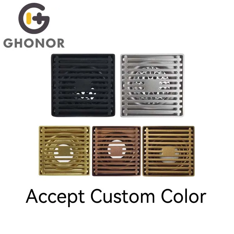 Ghonor Names High Quality Luxury China Bathroom Fittings Accessories Bath Room Toilet Floor Water Drainer Stainless Steel