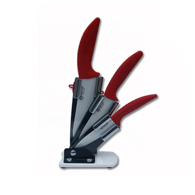 3 шт., керамический нож с акриловой подставкой, 4, 5, 6 дюймов