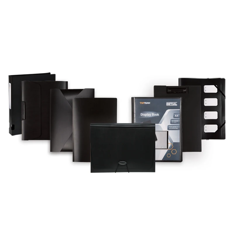 TOPTEAM Initial Office File Folder Ring Binder,d-ring Plastic CN;ZHE PP,PP Customized A4 1ctn/color 13140/13154 Black/white