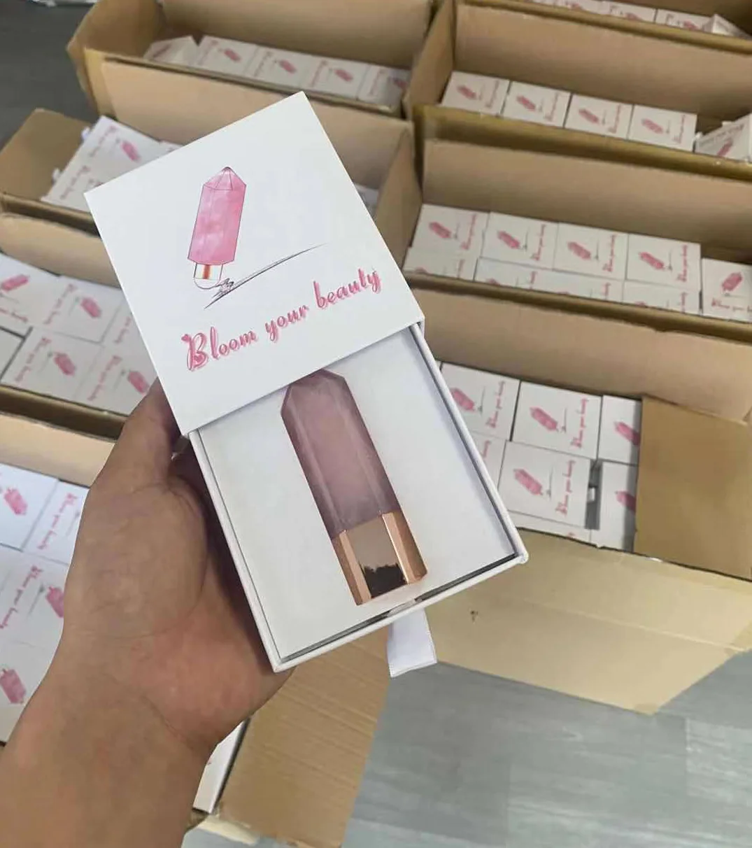 4 in 1 10ml crystal gemstone jade roller massager oil roller bottle, roller bottle for essential oil, crystal roller bottle