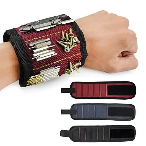 Quality New Version with Two Pocket Factory Price Oxford Magnetic Tool Holder Wristband with Strong Magnets in Stock