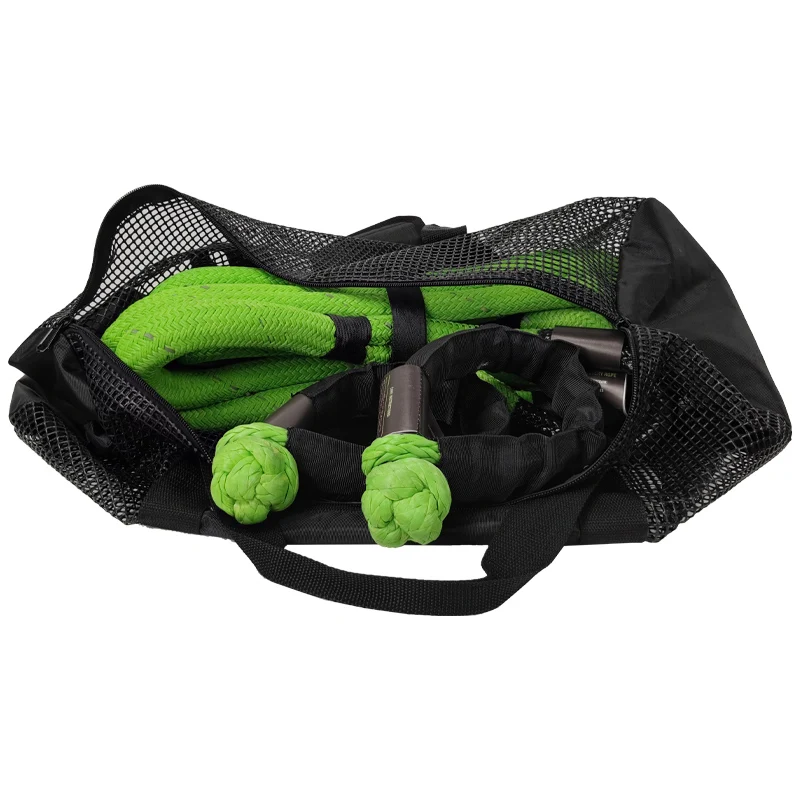 25mm 9m Reflective Kinetic Recovery Tow Rope Heavy Duty Nylon Double Braided with Soft Shackle