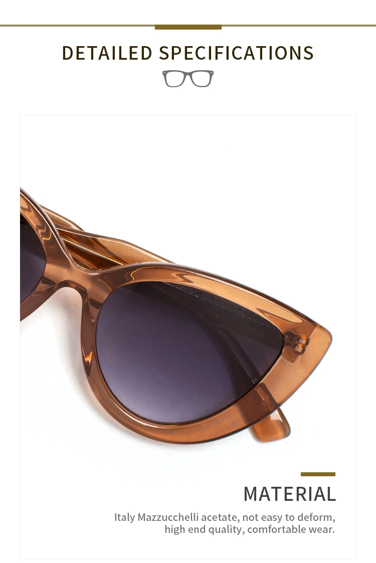 Omelle Fashion Retro Famous Brands Sunglasses Luxury Cat Eye Personality UV400 Protection Women Shades Sunglasses