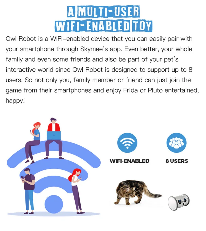 New Pet Intelligent Companion Dog Toy Owl Robot Full HD Camera  Treat Dispenser Interactive  Cats Mobile Control Via App