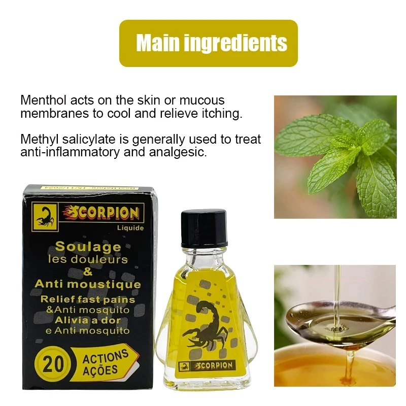 3ml Scorpion Oil Relieves Colds Wind Oil Body Health Care Medical Plaster Scorpion