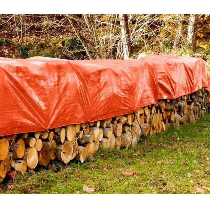 Custom Orange Tarpaulin Sheet Waterproof UV Treated Multi Layered-Cross Laminated Poly Tarp